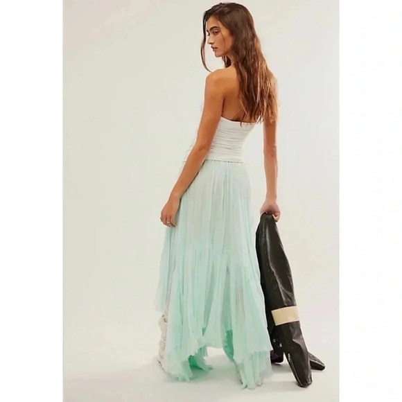 New Free People FP One Clover Skirt Maxi Mid Rise Pull On Lightweight Flowy XS - Picture 14 of 14